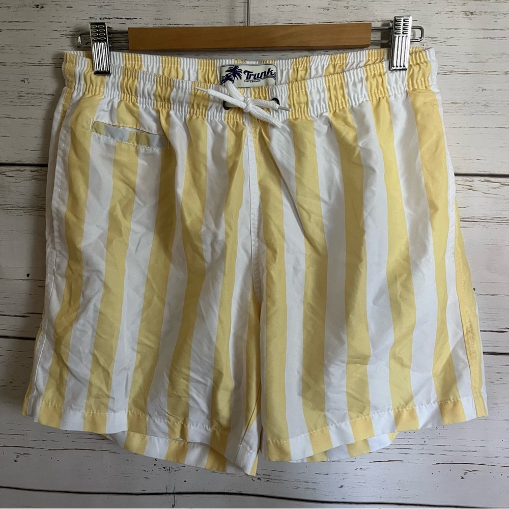 Yellow Striped Swim Trunks